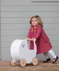 Personalised Dolls Pram - Heart White - LIMITED STOCK