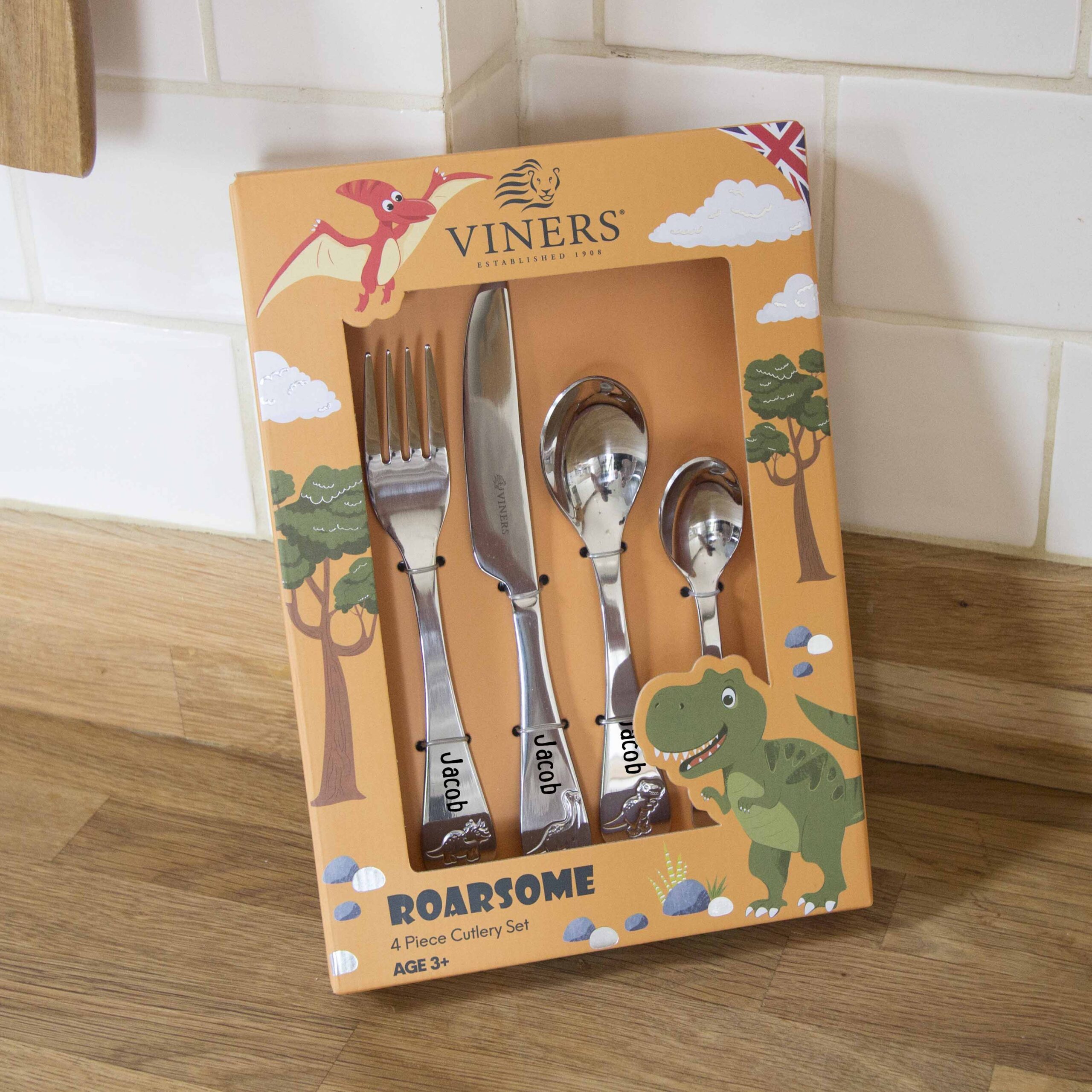 Personalised Children Cutlery Set - Roarsome Dinosaur