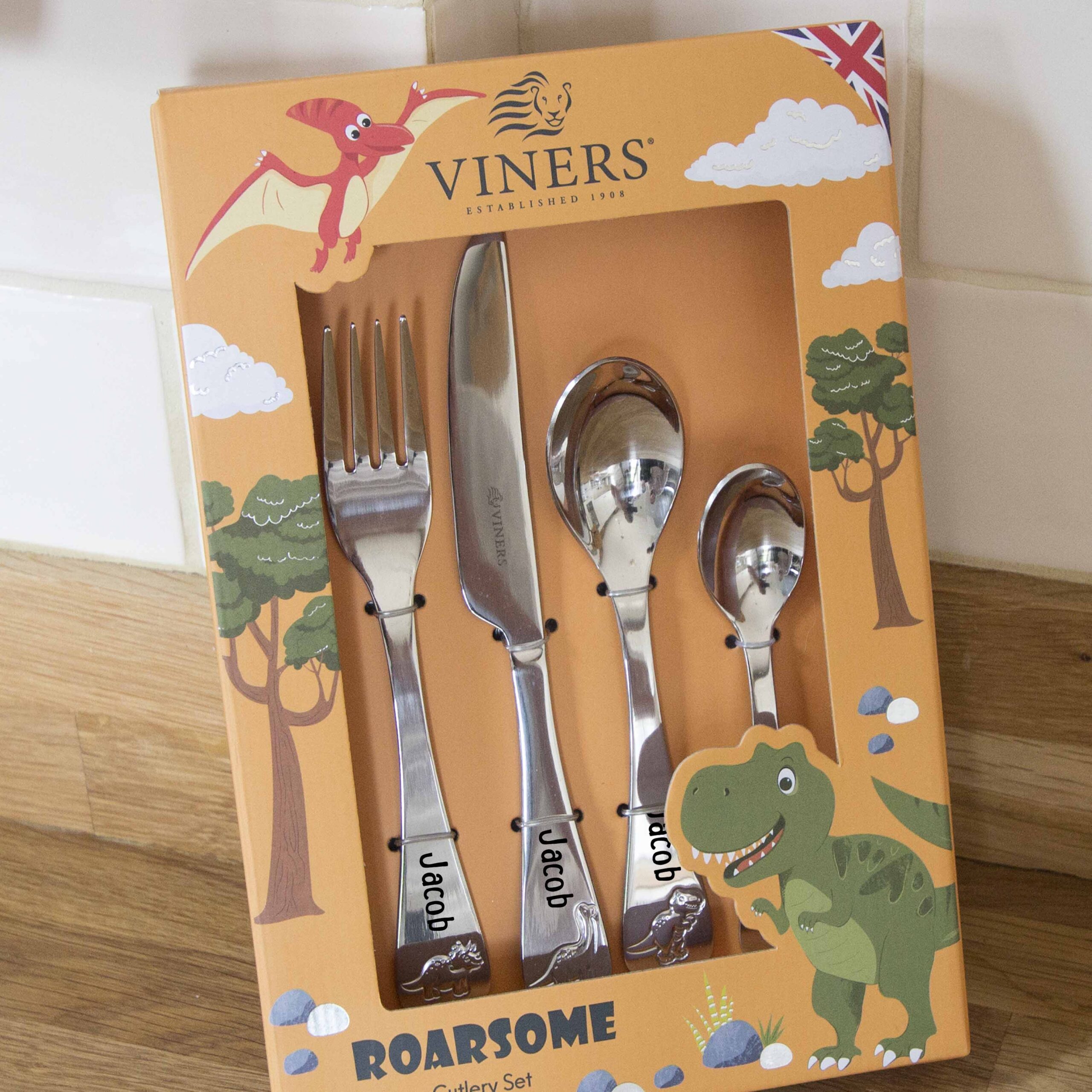 Personalised Children Cutlery Set - Roarsome Dinosaur - Image 3