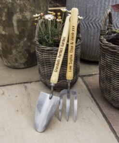 Personalised Long Beech Garden Tools Set