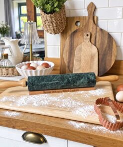 Personalised Marble Rolling Pin with Wooden Base