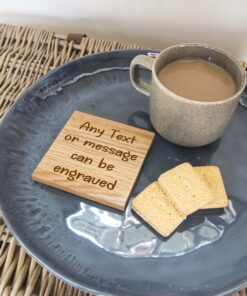 Personalised Oak Coaster - Any Message can be Engraved
