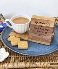 Personalised Wooden Book Stand & Coaster